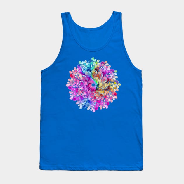 Rainbow Watercolor Paisley Flower Tank Top by micklyn